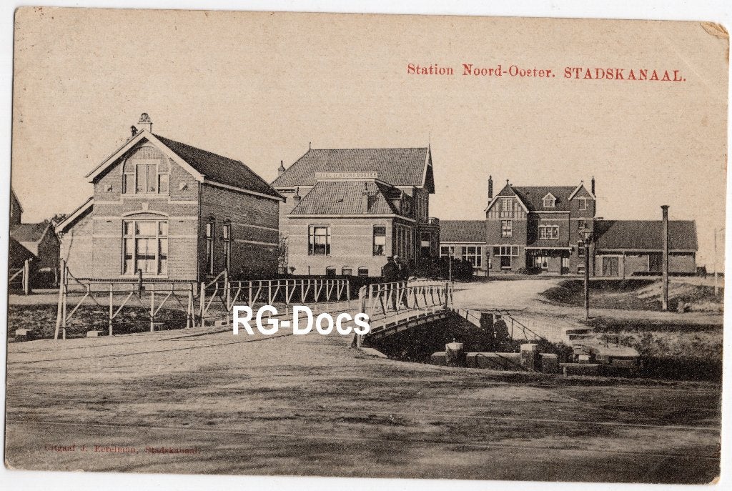 Ansichtkaart Briefkaart Trein Station Stadskanaal NOLS 1909, Ophalen of Verzenden, Voor 1920, Gelopen, Groningen
