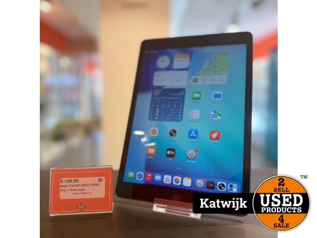 Apple iPad 8th (2020) 128GB  Grijs – Nette staat, Computers en Software, Apple iPads, Zo goed als nieuw