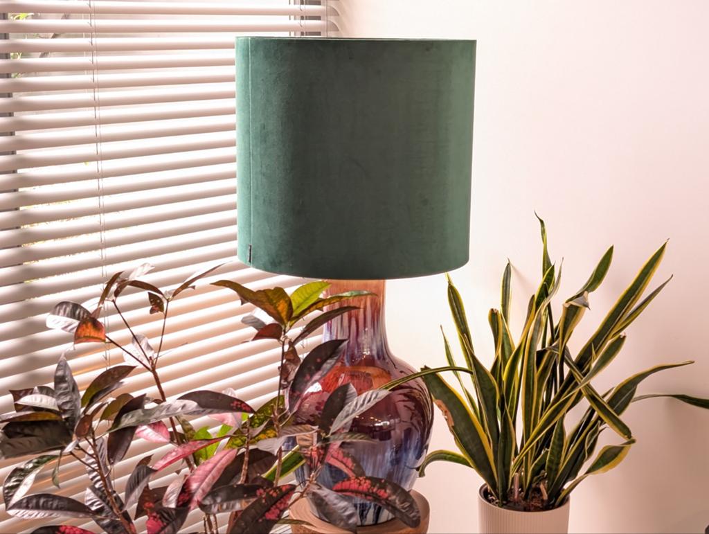 Pols Potten Lampenkap Fluweel Groen Ø55xH50cm, Rond, Ophalen of Verzenden, Zo goed als nieuw, Modern chic