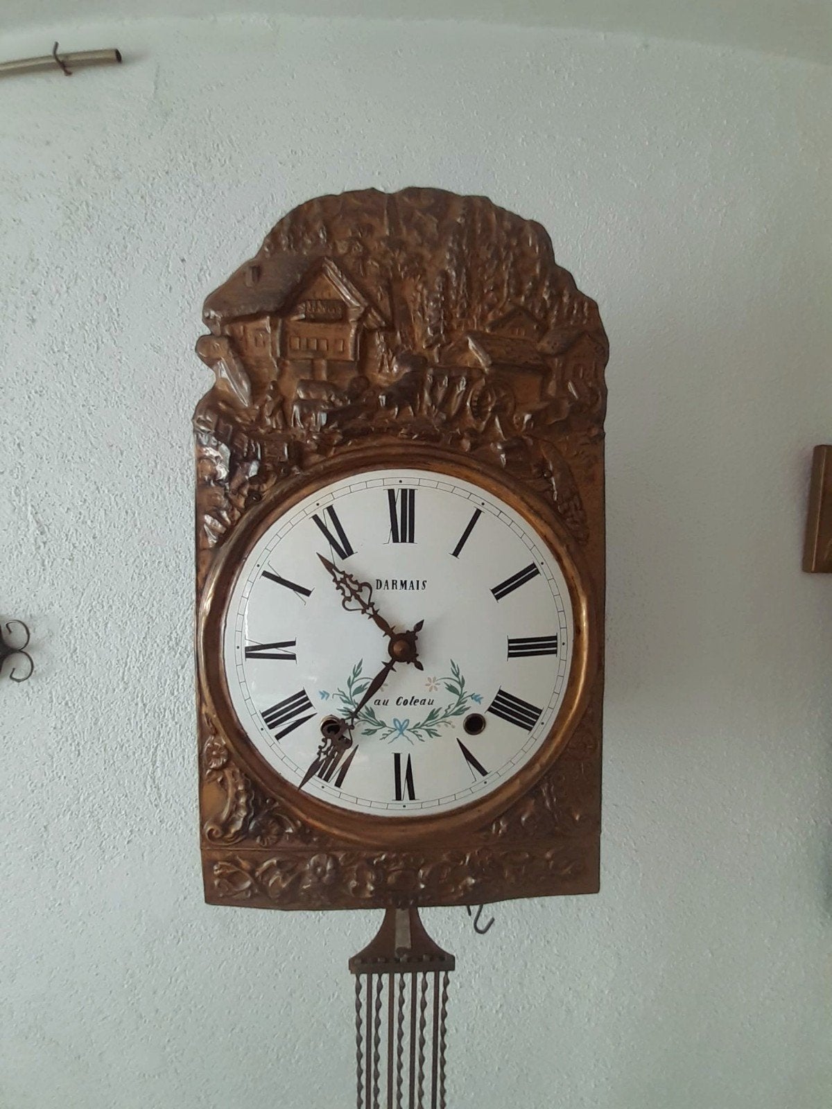 Antieke Comtoise klok, merk Darmais au Coleau, Ophalen