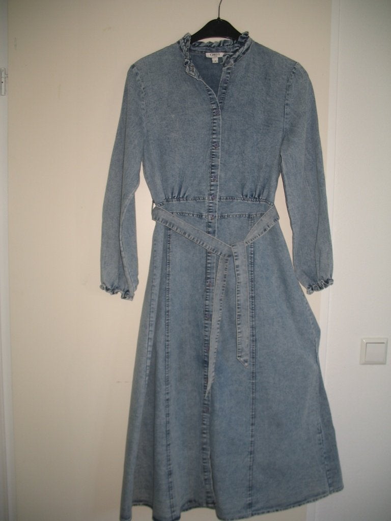 Ciminy Denim SPIJKER /DOORKNOOP JURK met riem NIEUW mt M, Maat 38/40 (M), Blauw, Ciminy Paris, Nieuw