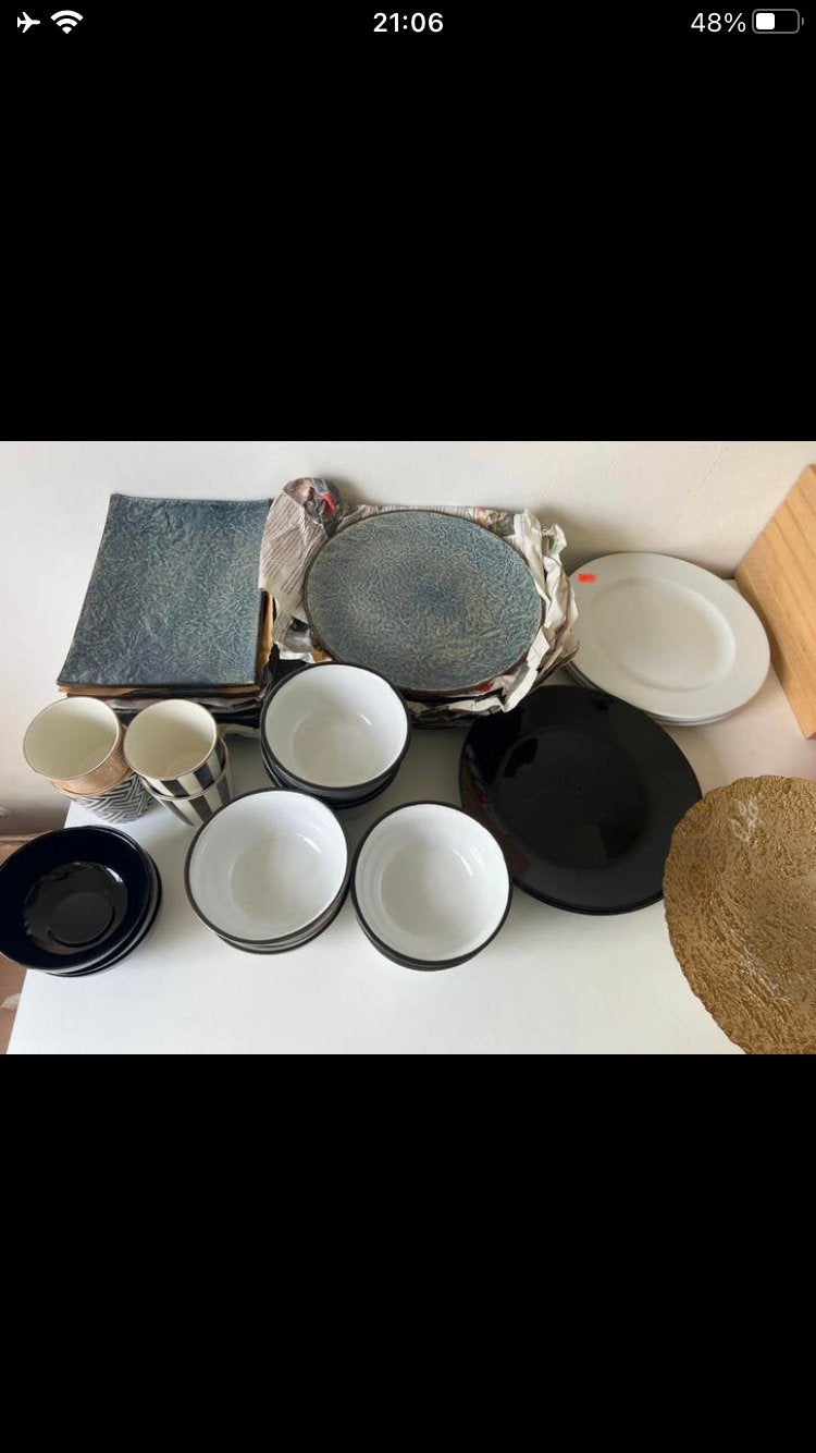 Mooi servies blauw goud ikea leenbakker gamma zara, Huis en Inrichting, Keuken | Servies, Ophalen of Verzenden