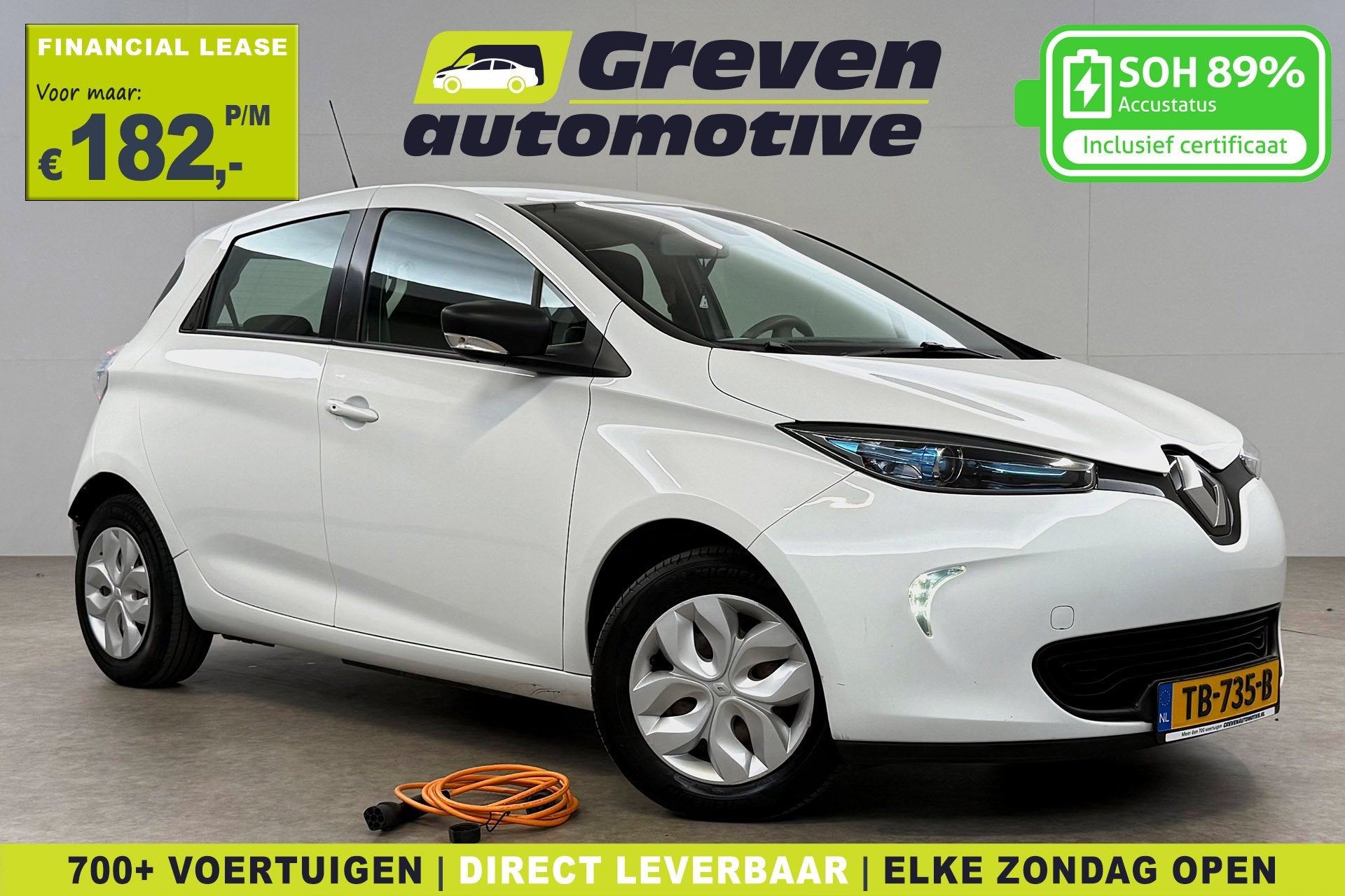 Renault ZOE Life 41 kWh | Koopaccu | SOH 89% | Virtual | Cru, Auto's, Stof, Gebruikt, Wit, Origineel Nederlands