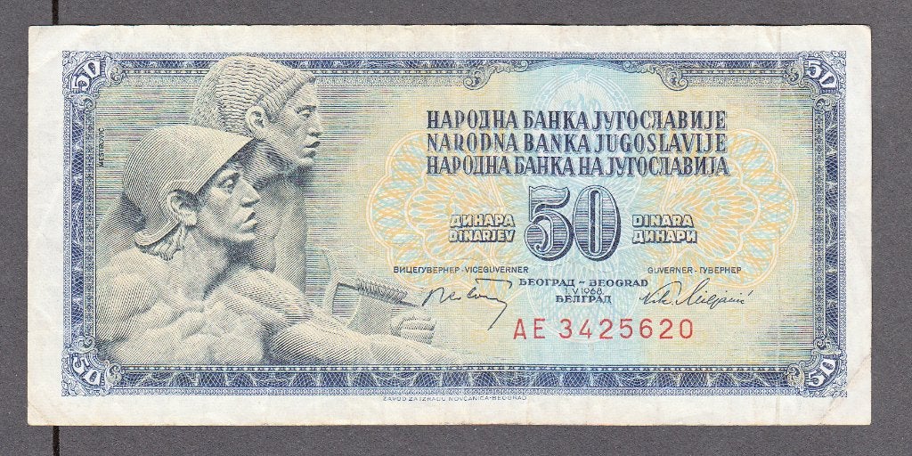 Joegoslavië - lot 10, 50 en 20.000 Dinar 1968-1987, Postzegels en Munten, Ophalen of Verzenden, Joegoslavië
