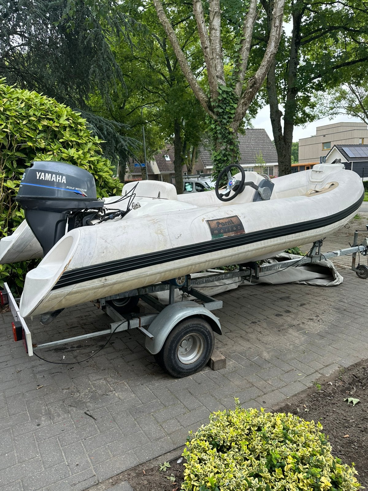 Rib 3.80 meter met stuurconsole en trailer, Watersport en Boten, Bootonderdelen, Zo goed als nieuw, Overige typen, Motorboot, Ophalen