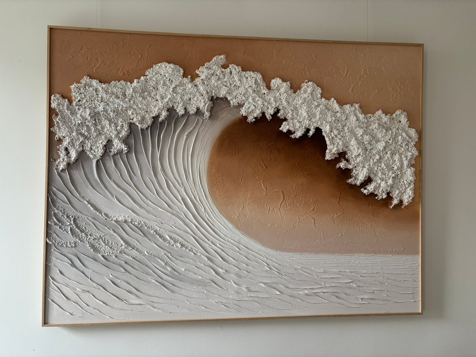 Textuur schilderij golf, Antiek en Kunst, Ophalen
