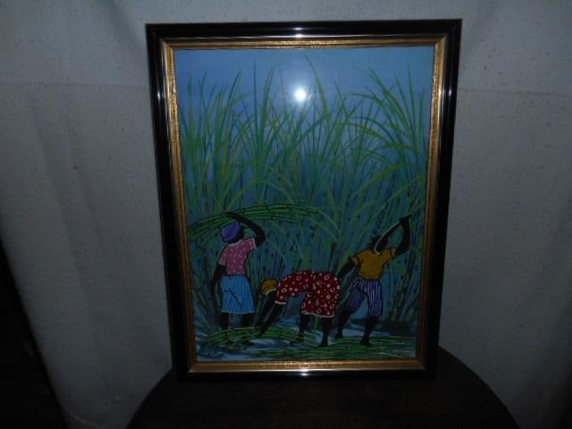 Schilderij suikerriet Jamaica kunstenaar Paola Montique, Ophalen
