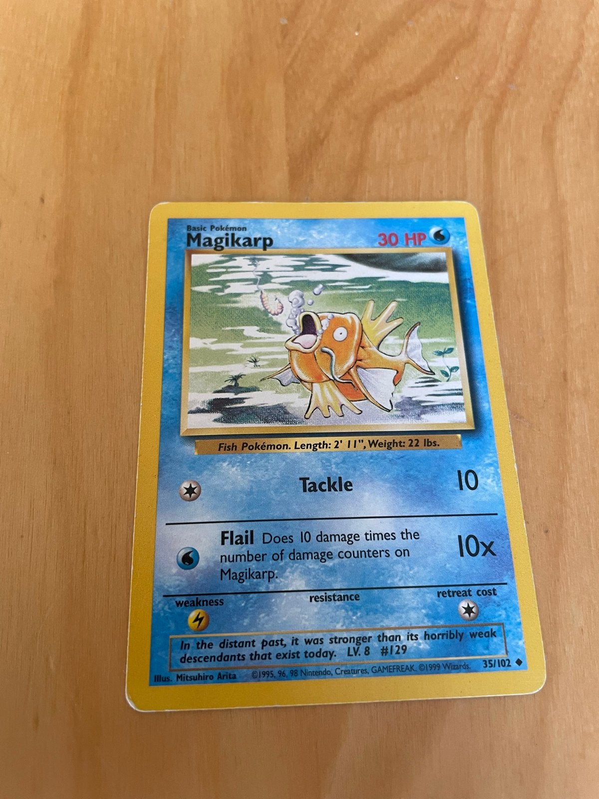 Pokémon Kaart - Magikarp - Basis Pokémon - LV. 8 #129, Ophalen of Verzenden, Gebruikt, Losse kaart