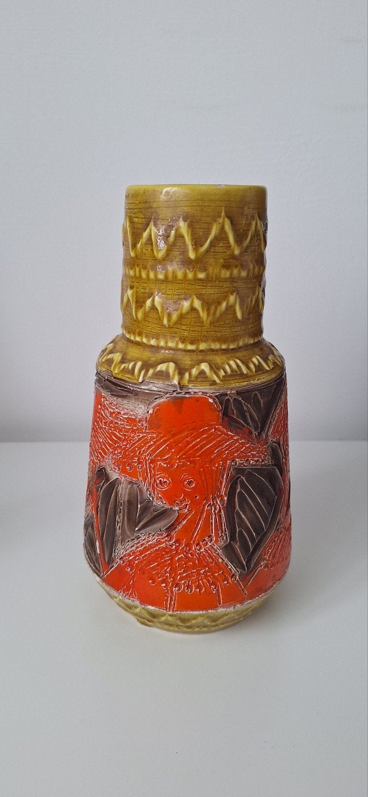 Vintage Italiaanse Keramische Vaas - Bitossi Stijl, Ophalen of Verzenden
