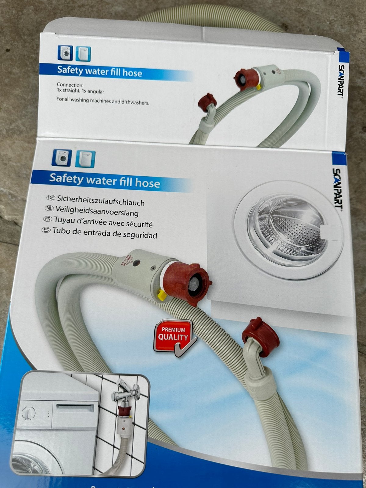 Aanvoerslang wasmachine met waterslot 150cm, Witgoed en Apparatuur, Ophalen, Zo goed als nieuw