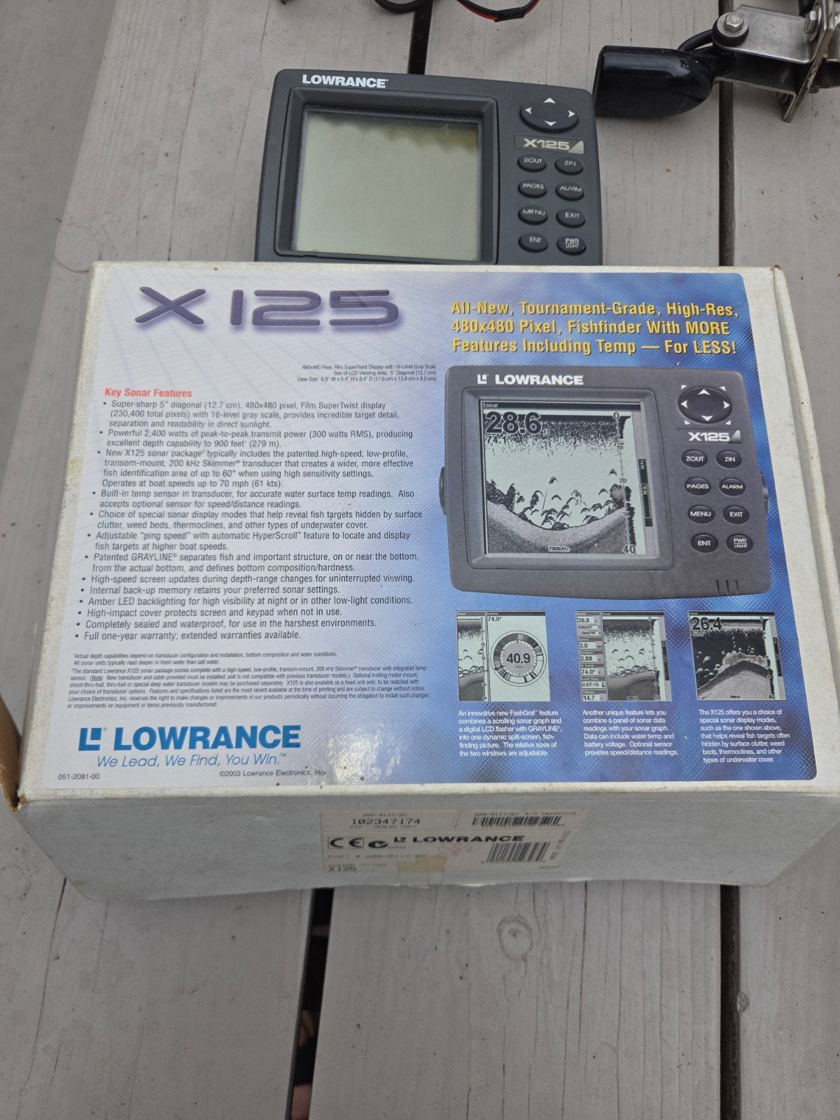 Lowrance X-125 Viszoeker in goede staat, Watersport en Boten, Hengelsport | Algemeen, Ophalen, Gebruikt