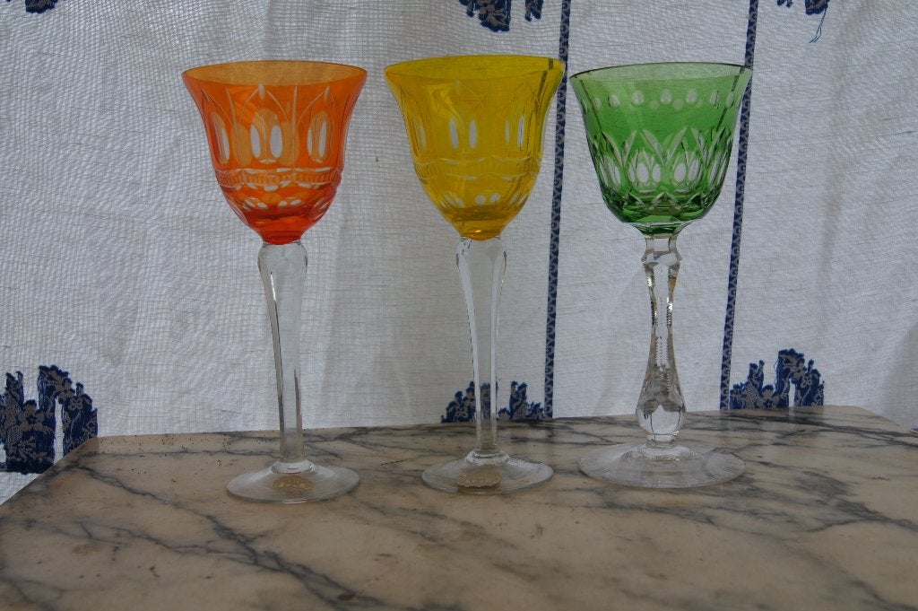 3 Kristallen wijnglazen, Ophalen of Verzenden