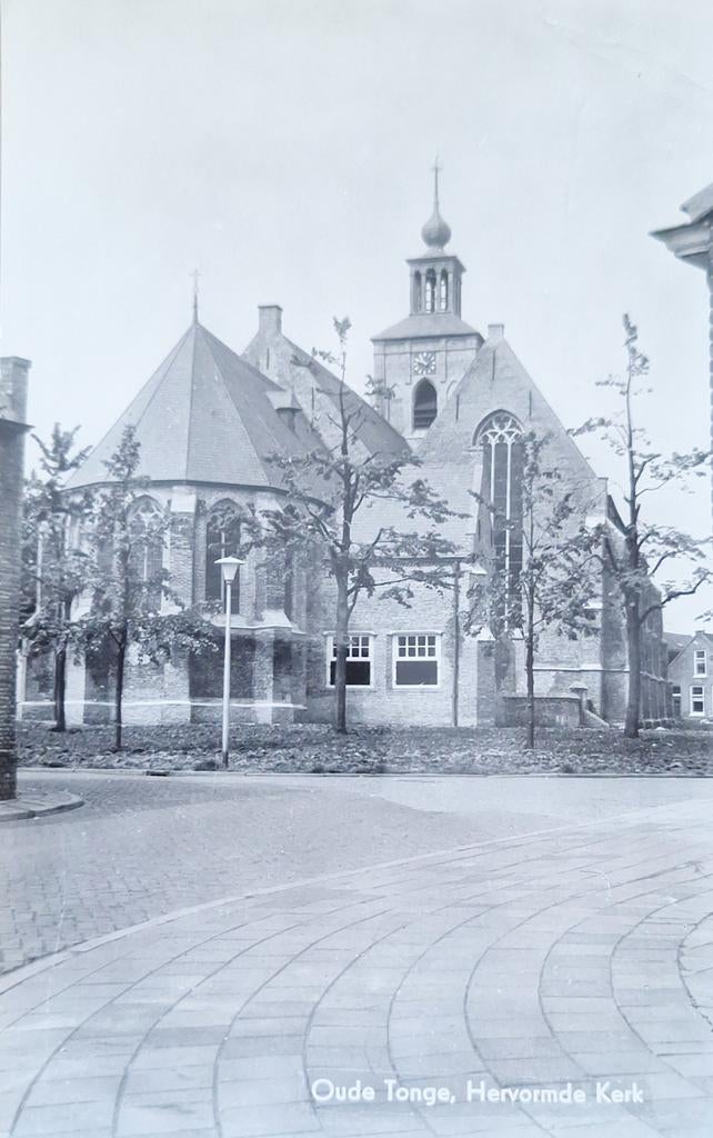 Fotokaart Oude Tonge - Hervormde Kerk, Ophalen of Verzenden, Ongelopen, Zuid-Holland