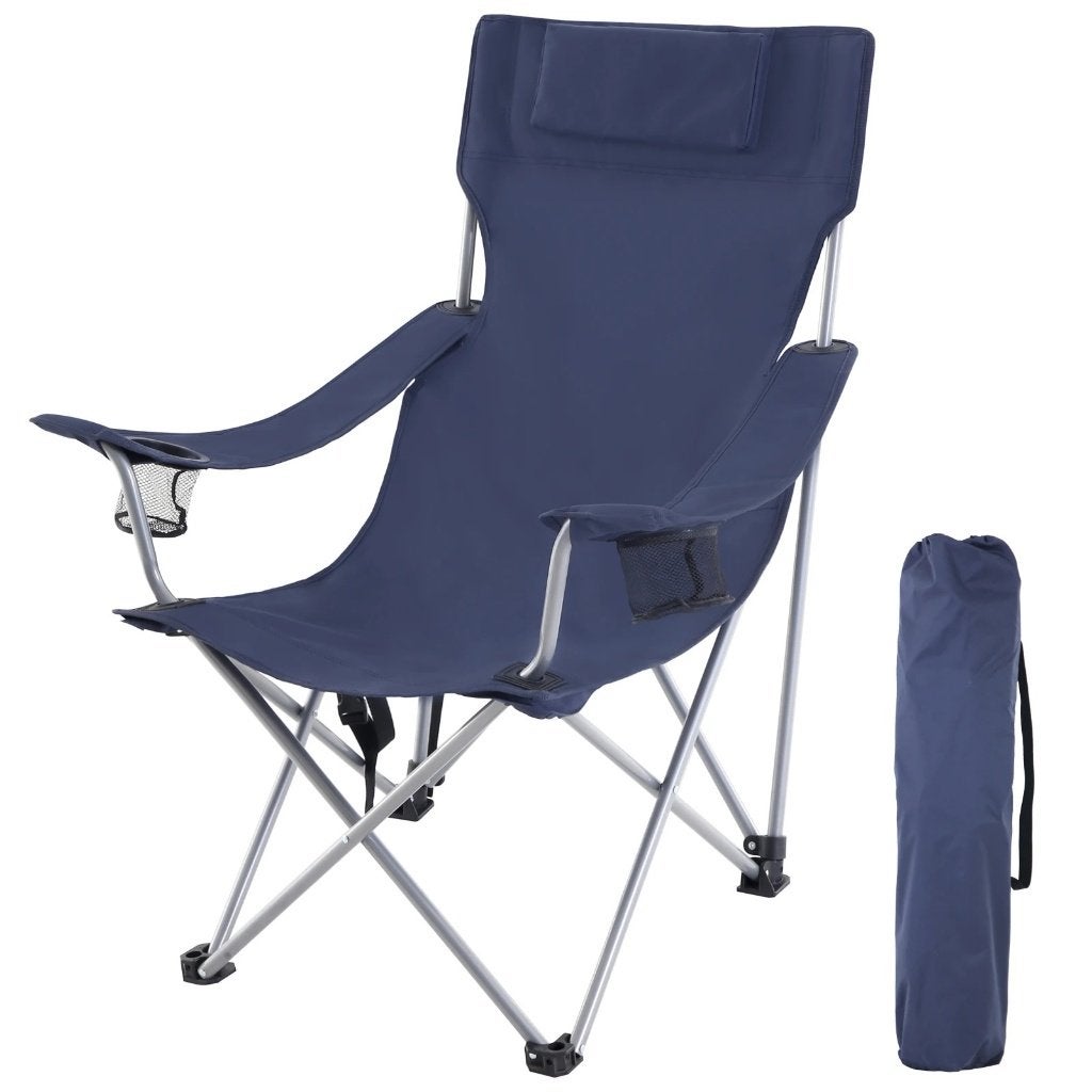 Luxe kampeerstoel met armleuningen, hoofdsteun, bekerhouders, Caravans en Kamperen, Kampeermeubelen, Nieuw, Campingstoel, Ophalen of Verzenden
