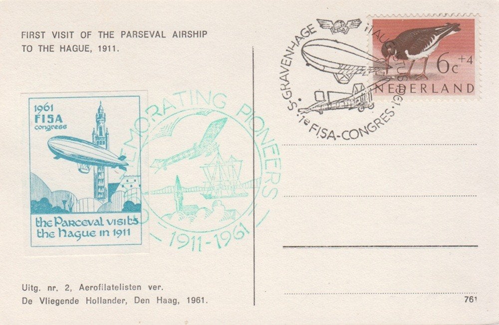 Nederland NVPH 753 op bijzondere kaart Fisa-Congres 1961, Postzegels en Munten, Ophalen of Verzenden, Briefkaart