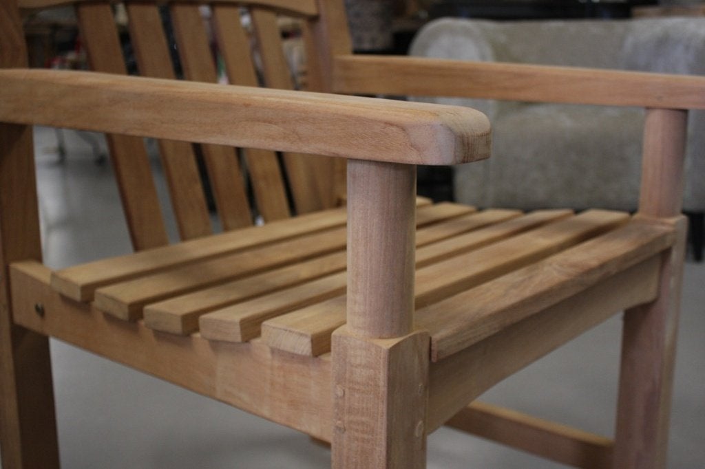 Houten tuinstoelen teakhout armleuning parkchair terras 18x, Ophalen, Nieuw
