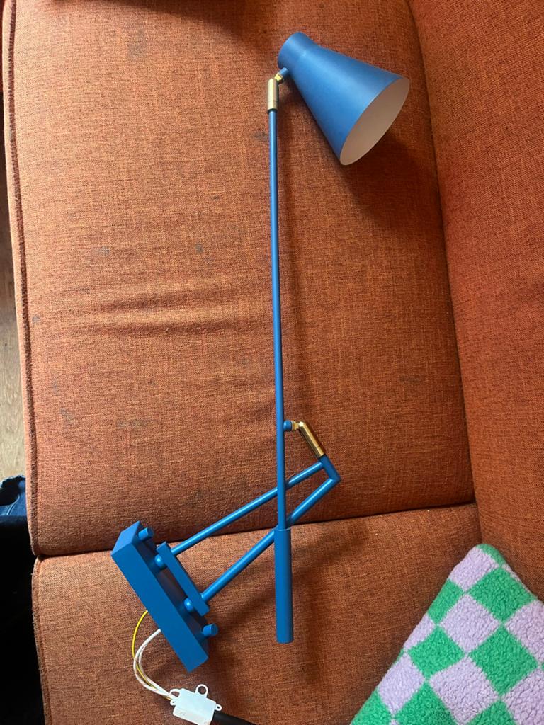 2x Verstelbare Wandlamp - Blauw Metaal, Ophalen, Gebruikt, Blauw, Metaal