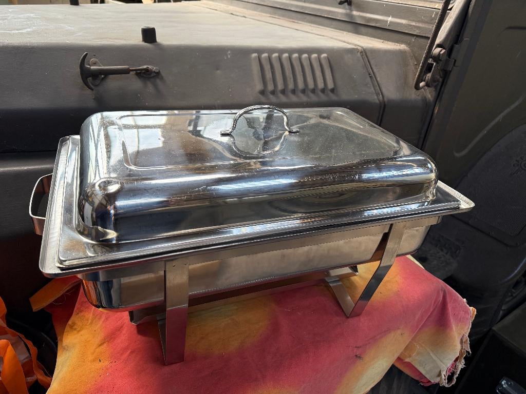 Chafing dish (rechaud), Huis en Inrichting, Ophalen, Zilver, Metaal, Overige merken