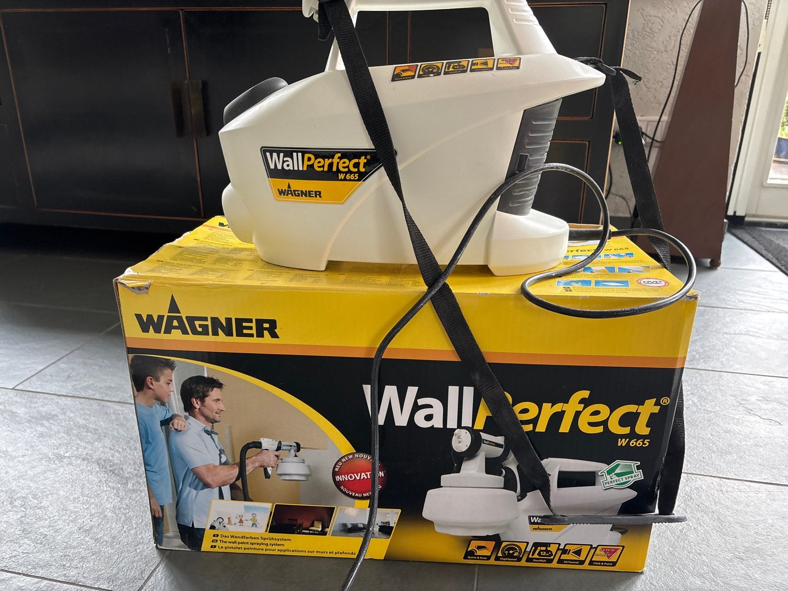 Wagner WallPerfect W665 verfspuit - Zo goed als nieuw, Doe-het-zelf en Verbouw, Schildersmaterialen, Ophalen of Verzenden, Zo goed als nieuw