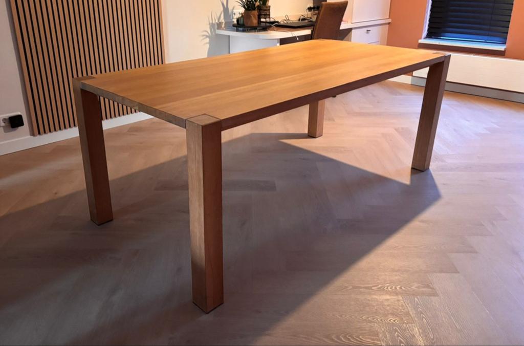 Eiken eetkamertafel, Huis en Inrichting, Tafels | Eettafels, Gebruikt, 100 tot 150 cm, 200 cm of meer, Vijf personen of meer, Rechthoekig