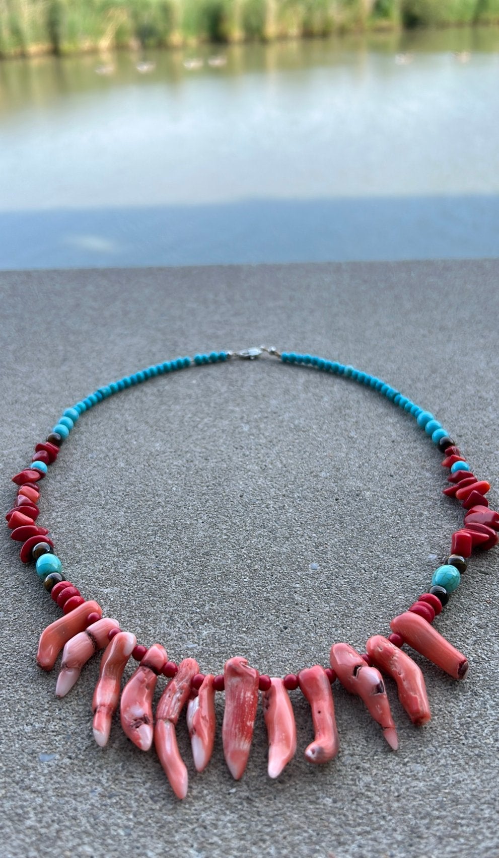 Ketting met echte koraal, Ophalen of Verzenden, Zo goed als nieuw, Rood, Steen of Mineraal