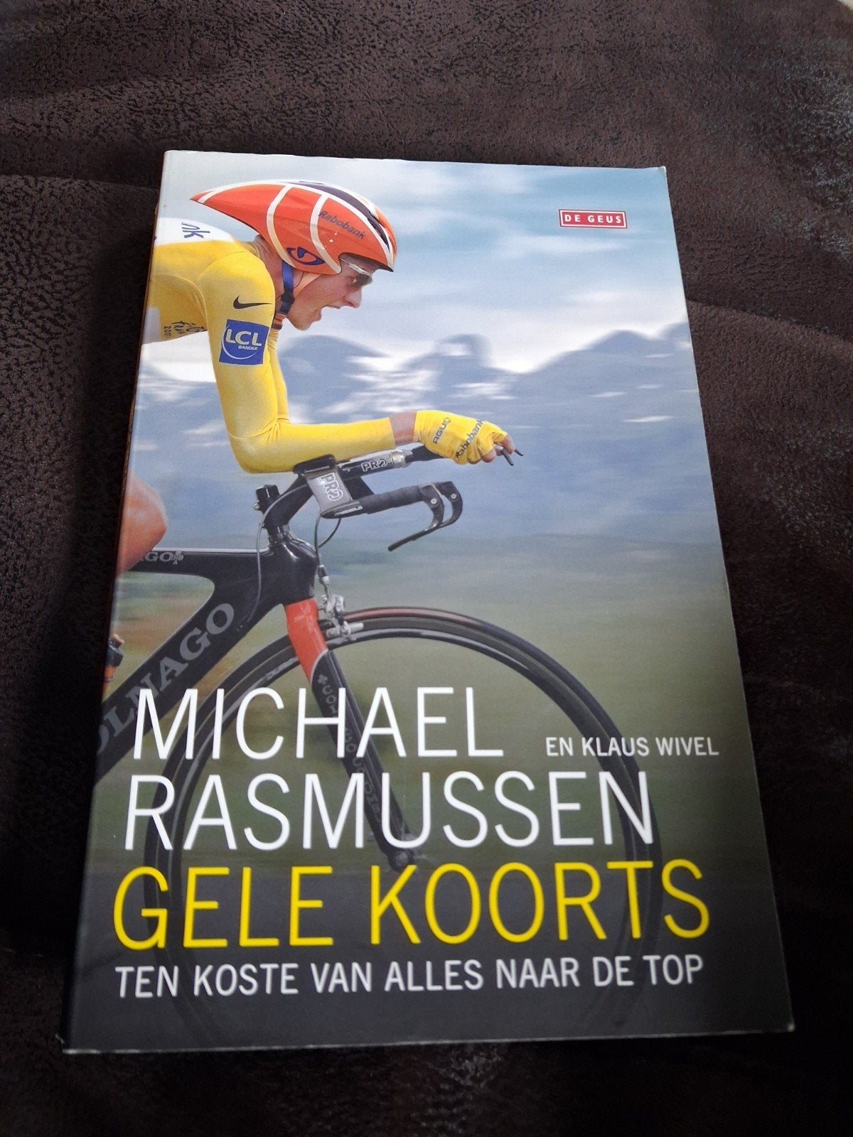 Michael Rasmussen Gele Koorts:ten koste van alles naar de, Ophalen of Verzenden, Gelezen, Michael Rasmussen en Klaus Wivel, Lopen en Fietsen