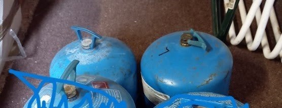 1 Camping Gaz [ gas ] fles pot  Leeg, Caravans en Kamperen, Ophalen of Verzenden, Gebruikt