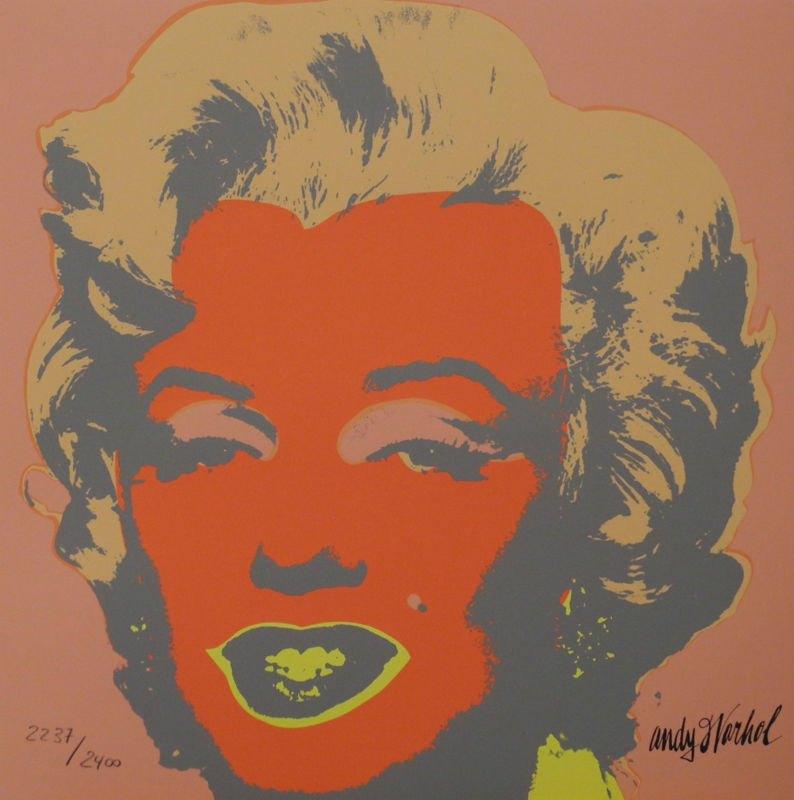 Andy Warhol Kleur Litho "Marilyn Monroe Orange Face" Ges Gen, Ophalen of Verzenden