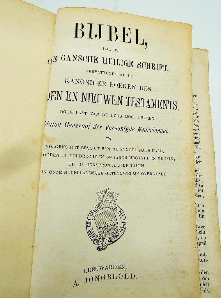 Bijbel met zilveren sloten, S.T. Reitsma, Sneek, ca. 1850, Antiek en Kunst, Antiek | Boeken en Bijbels, Verzenden