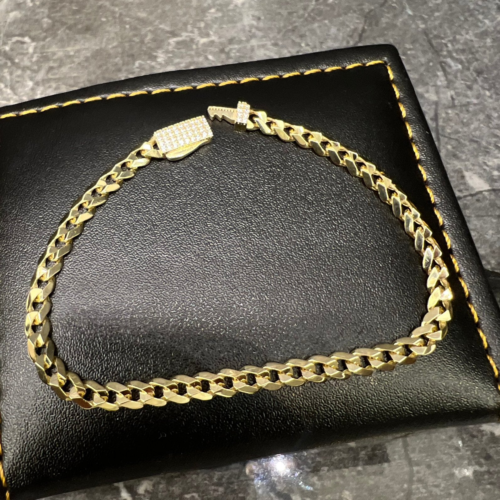 14 karaat gouden armband gourmet schakel diamond cut, Ophalen of Verzenden, Nieuw, Goud