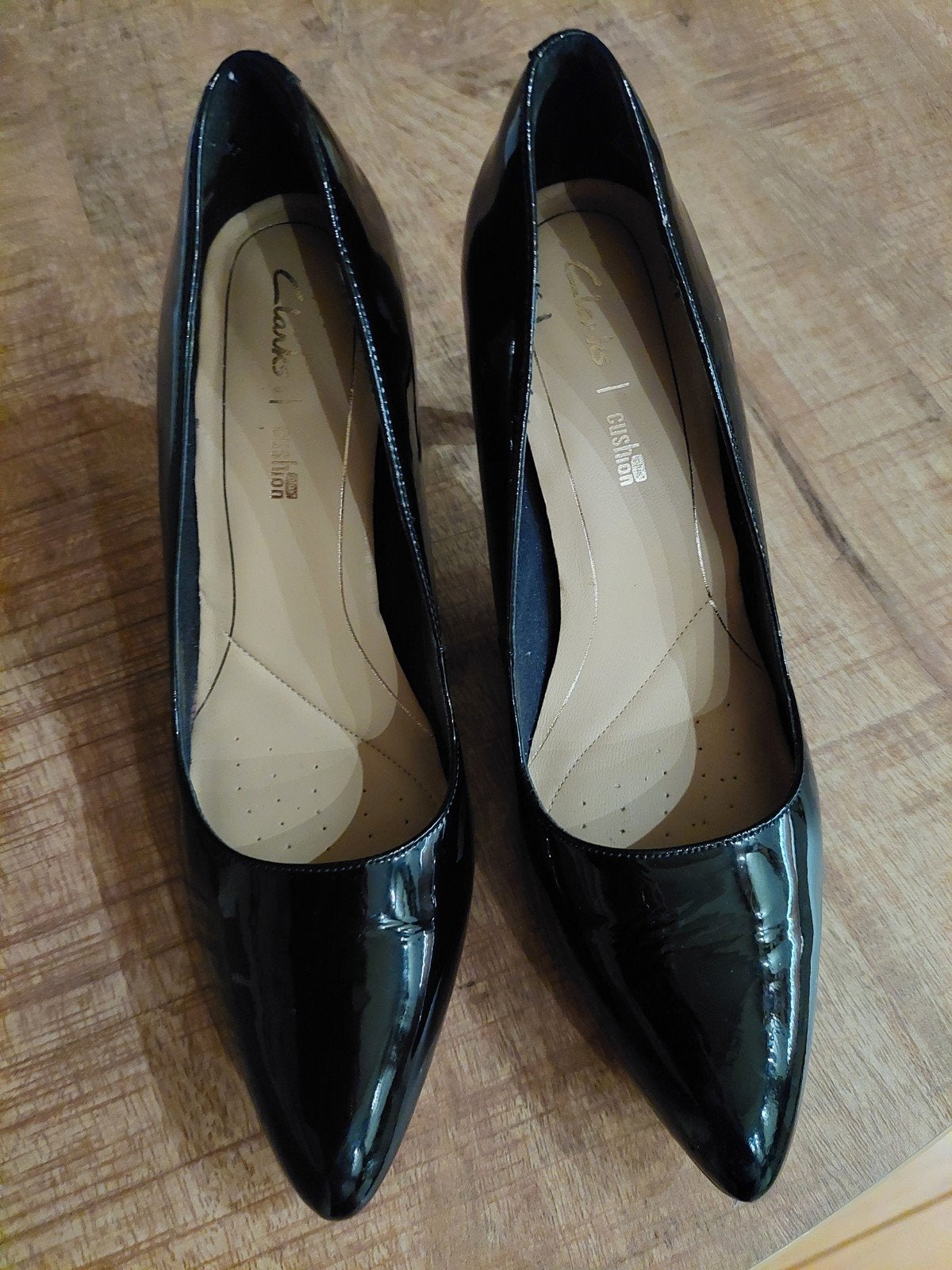 zwarte dames lakschoenen mt.39, Ophalen, Zwart, Zo goed als nieuw, Clarks/Cushion