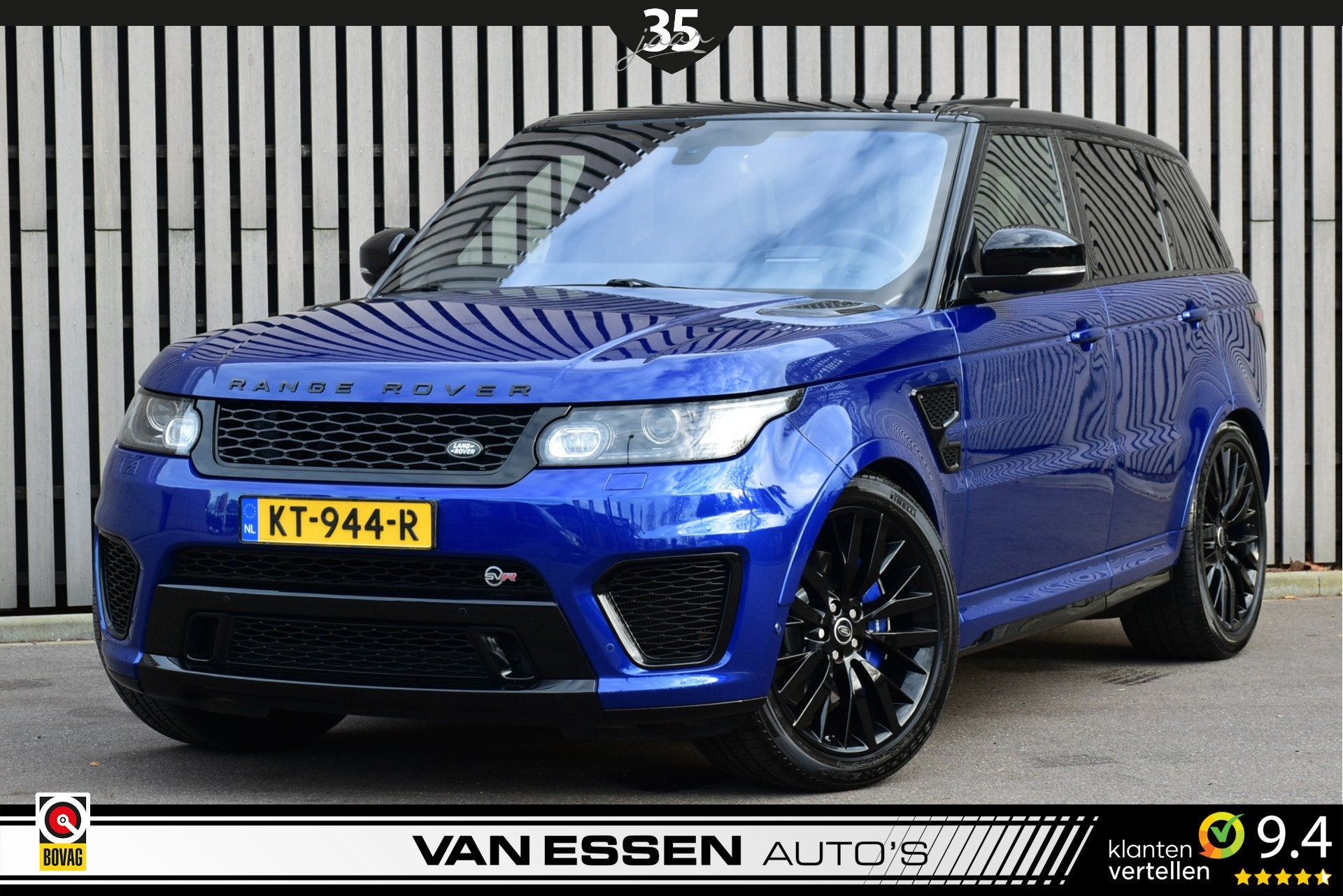 Land Rover Range Rover Sport 5.0 V8 Supercharged SVR Pano Ca, Auto's, Land Rover, Automaat, Euro 5, Blauw, 3000 kg