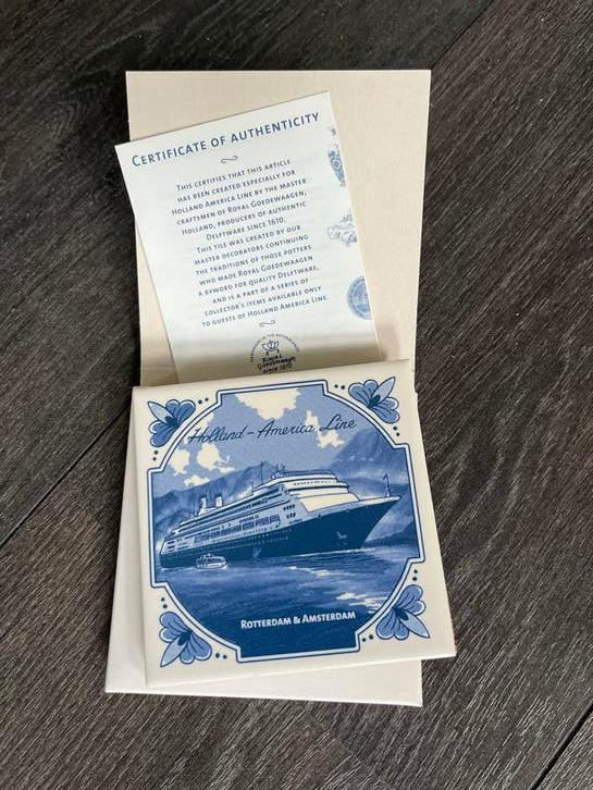 Holland America Lijn Delfts Blauw Tegel - Rotterdam & Amster, Ophalen of Verzenden, Zo goed als nieuw