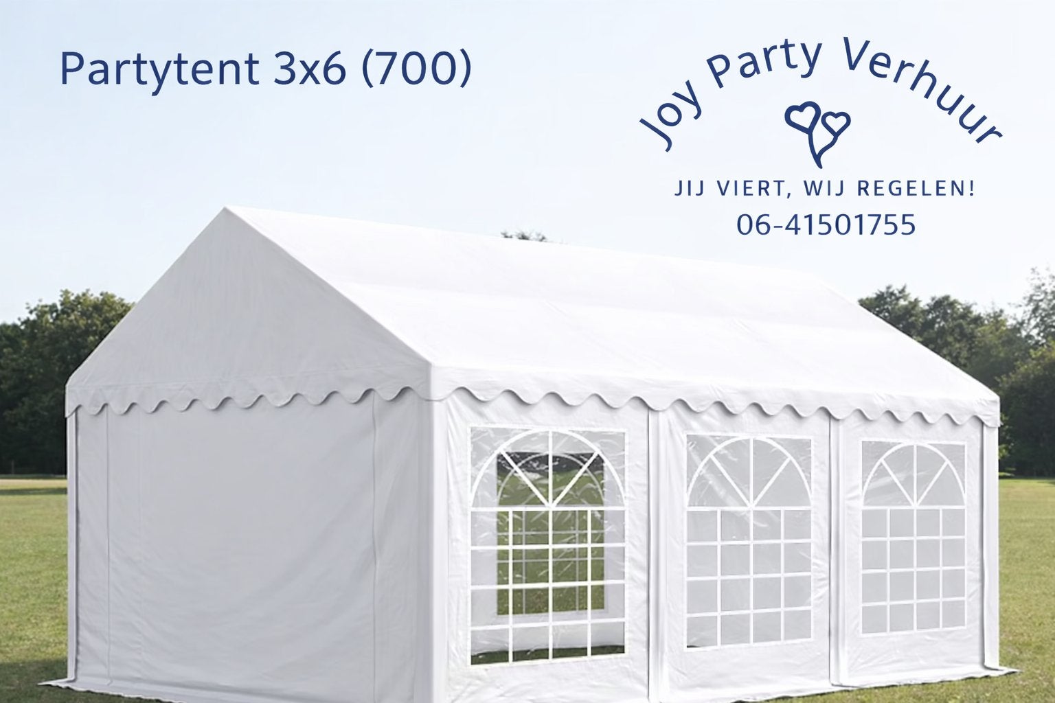 Partytent 3x6 te huur Professioneel dik zeil, Ophalen, Zo goed als nieuw