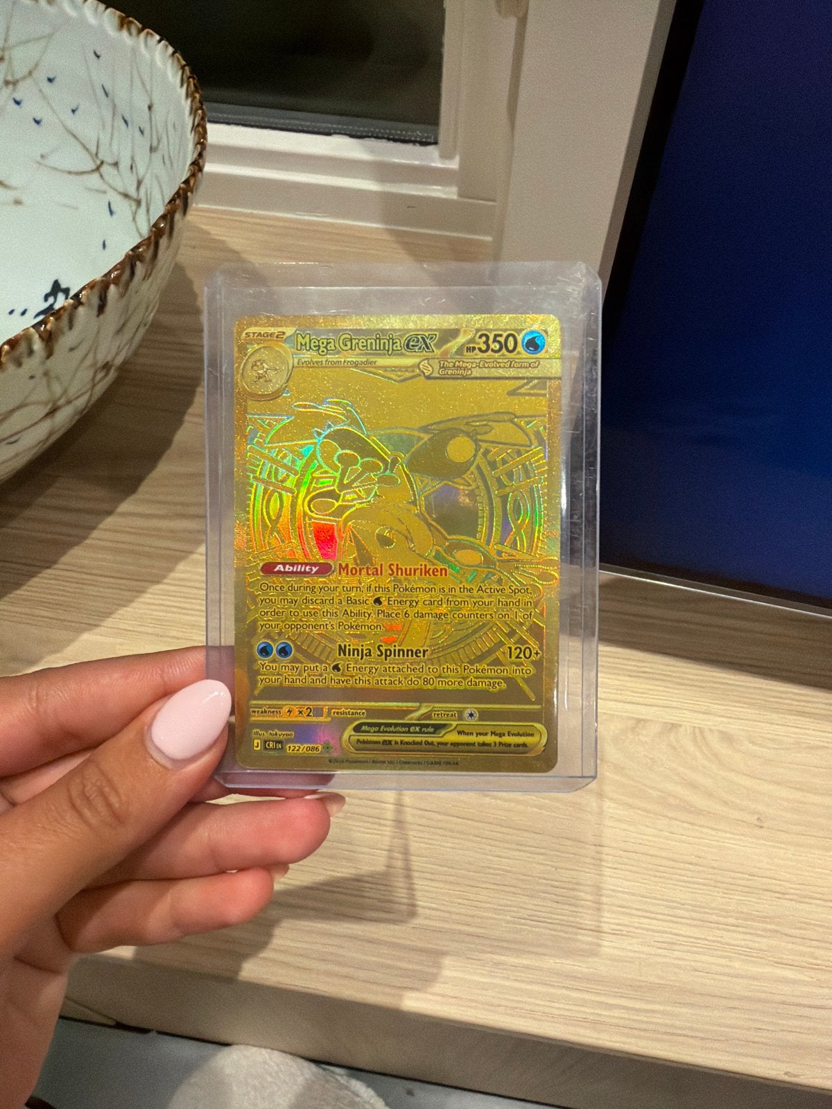 Mega Greninja EX 350 Gouden Pokémon Kaart, Ophalen, Nieuw, Losse kaart, Foil