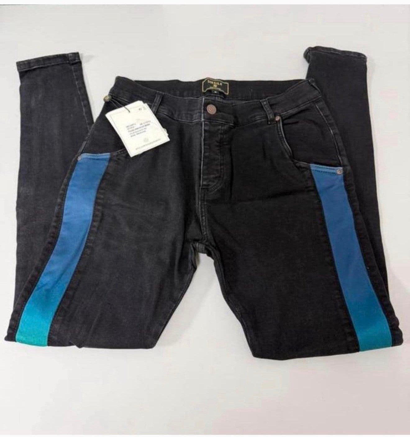 SIKSILK BURST knee low rise Denim - BLACK M W32 spijkerbroek, P, Zwart, P, P