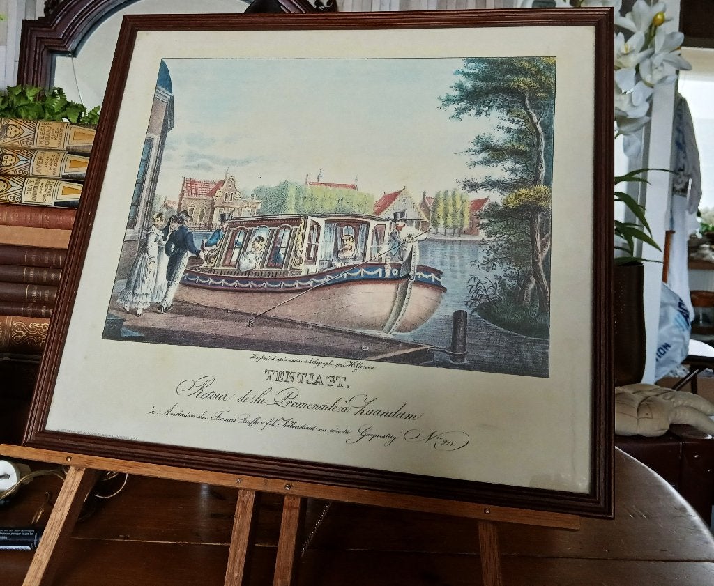 Historische prent Tentjagt Retour de la promenade a Zaandam, Ophalen of Verzenden