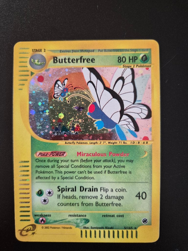 Butterfree 5/165 uit Expedition Base Set, Hobby en Vrije tijd, Ophalen of Verzenden, Gebruikt, Losse kaart