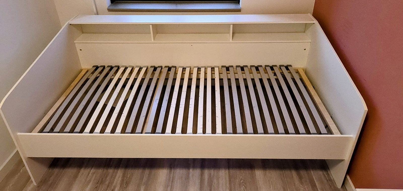 Wit eenpersoonsbed 90x200, Ophalen, 90 cm, Eenpersoons, Wit