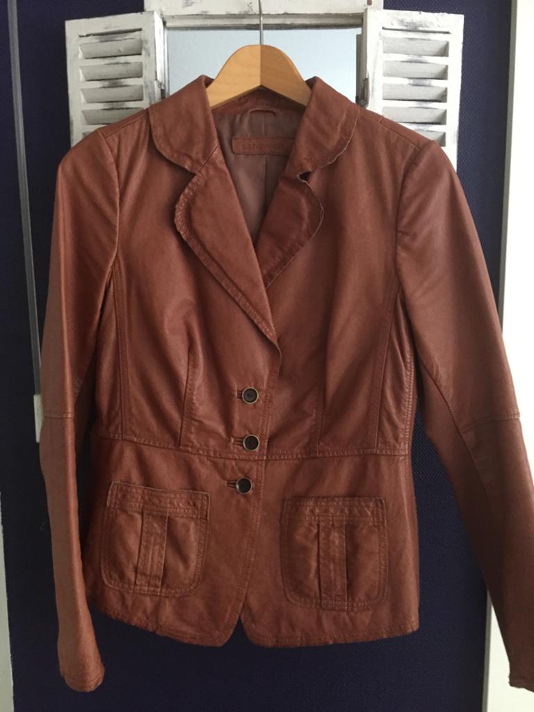 Sandwich, leren blazer, zgan, 40, Ophalen of Verzenden, Zo goed als nieuw, Maat 38/40 (M), Bruin