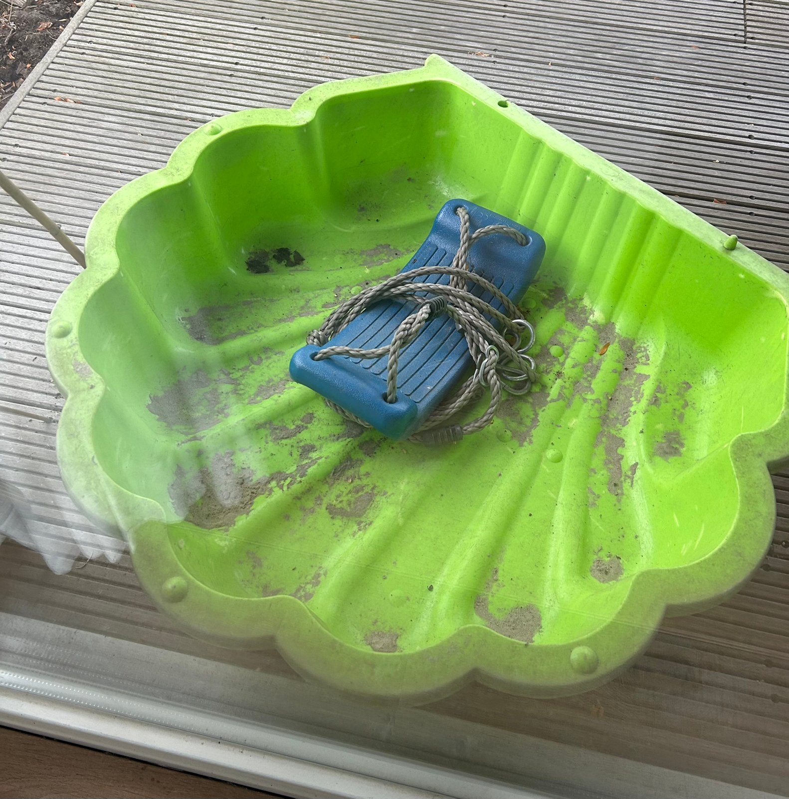 Schelpzandbak en schommel, Ophalen of Verzenden, Gebruikt