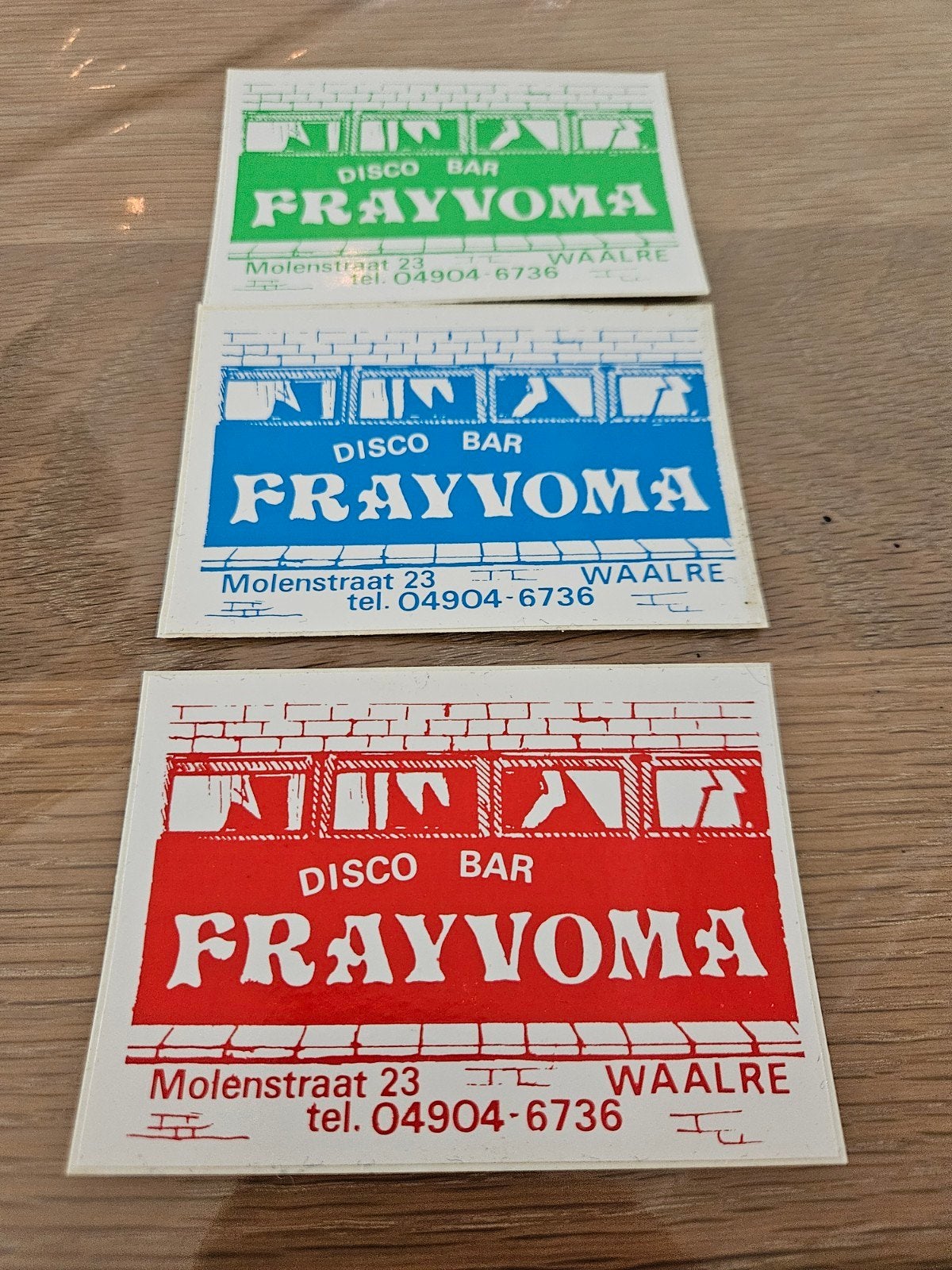 Disco Bar Frayvoma Waalre stickers, Verzamelen, Ophalen of Verzenden