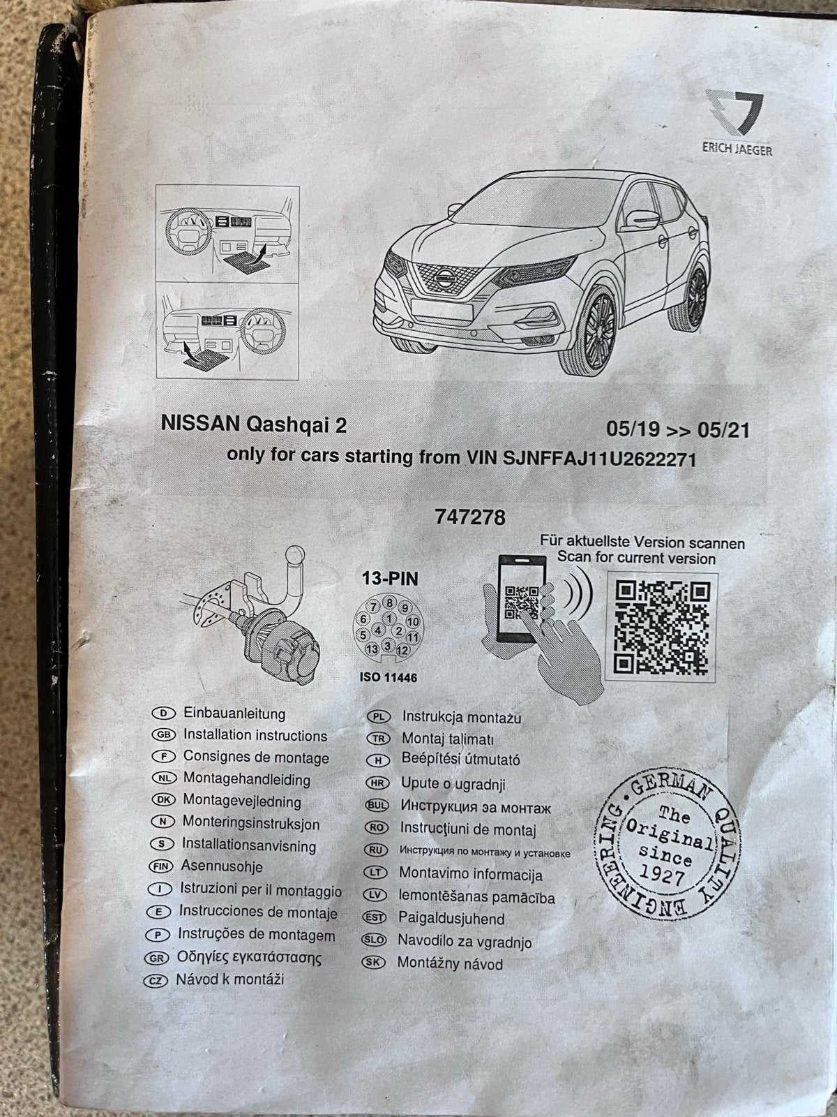 Nissan Qashqai 2 Trekhaak Kabelset (05/19-05/21), Auto-onderdelen, Ophalen, Nieuw