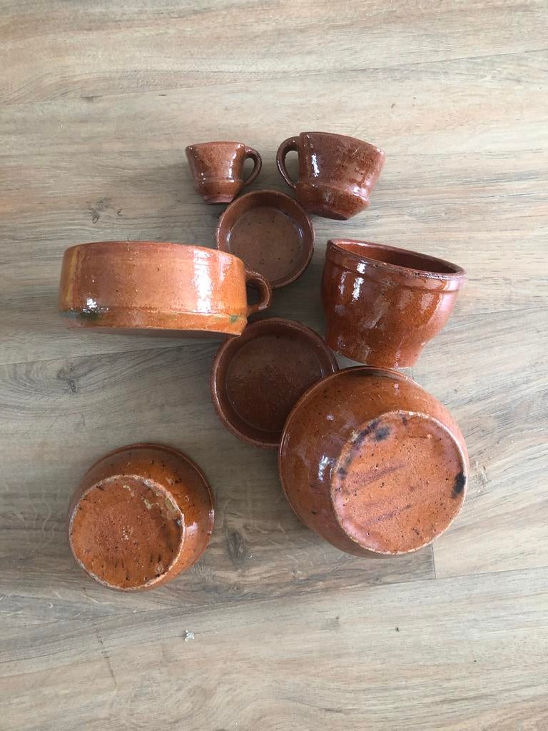 Set van handgemaakt aardewerk - Workums aardewerk, Antiek en Kunst, Antiek | Keramiek en Aardewerk, Ophalen of Verzenden