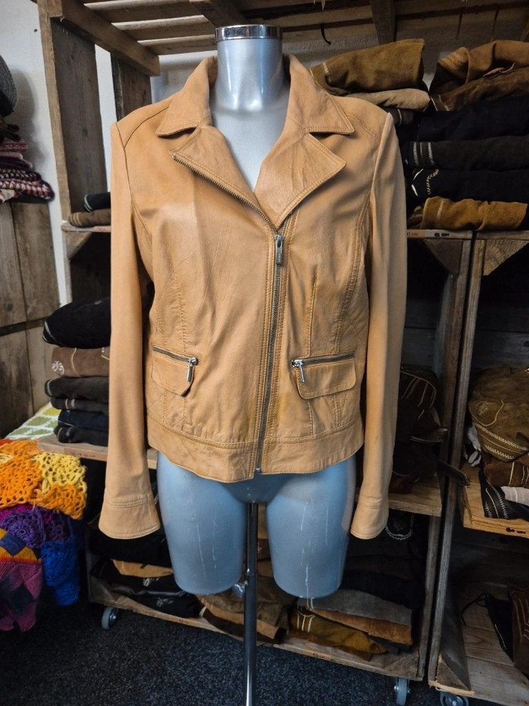 Arma leren jas, Armani, Beige, Maat 42/44 (L), Djt@dejuistetoon.eu