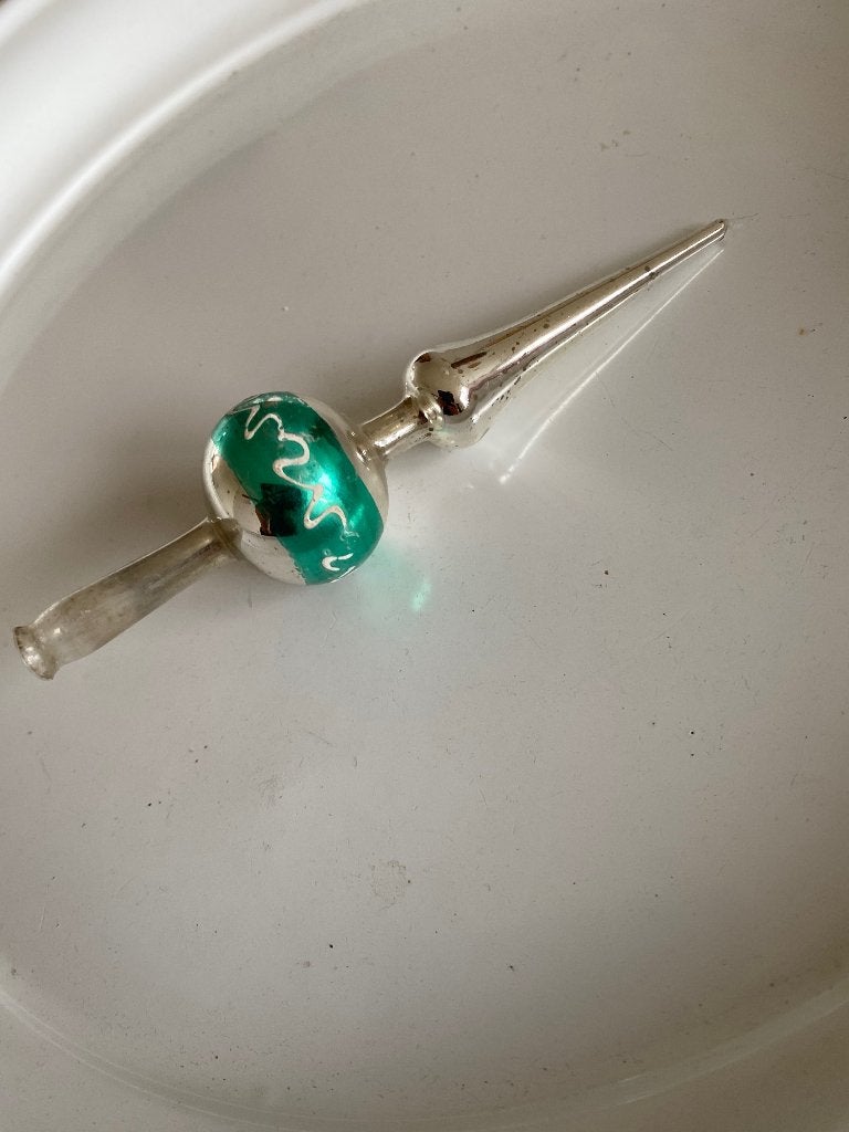 Antieke verenboom Kerst piek glas, Ophalen of Verzenden, Zo goed als nieuw