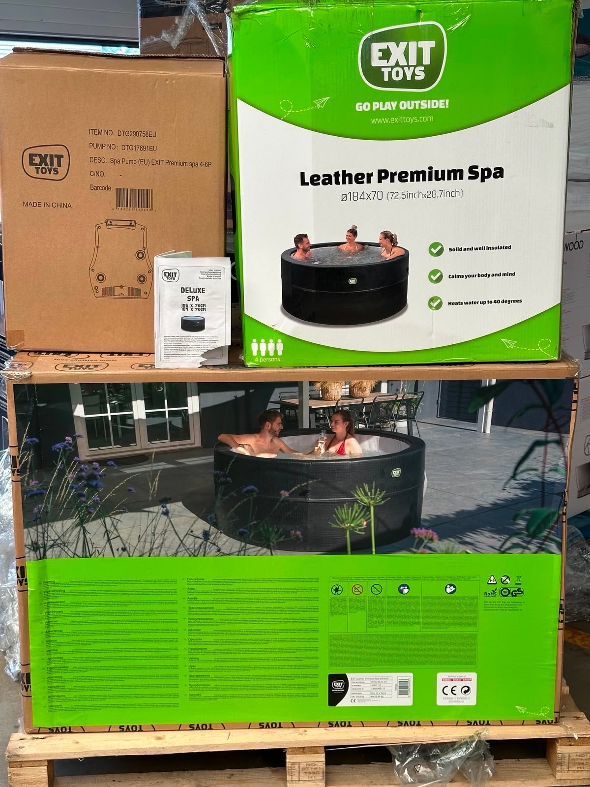 EXIT Toys Leather Premium Spa/zwembad 4 personen, Ok, Ok, Zo goed als nieuw, Vast