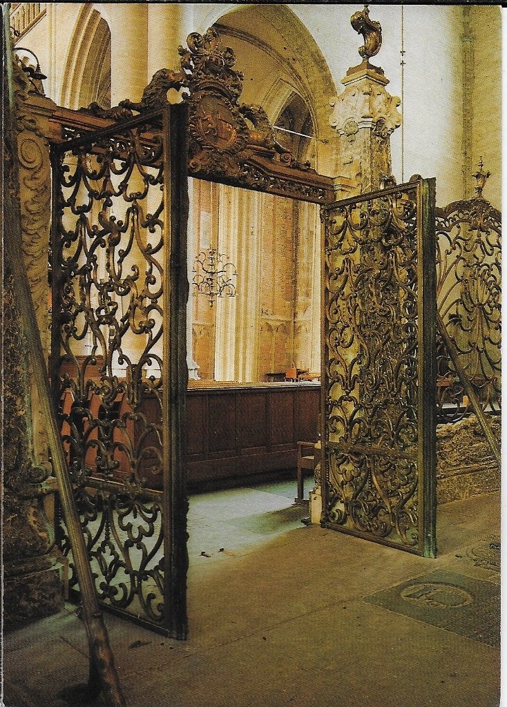 Q226 ansichtkaart dordrecht grote kerk koperen koorhek, Ophalen of Verzenden, 1960 tot 1980, Gelopen, Zuid-Holland