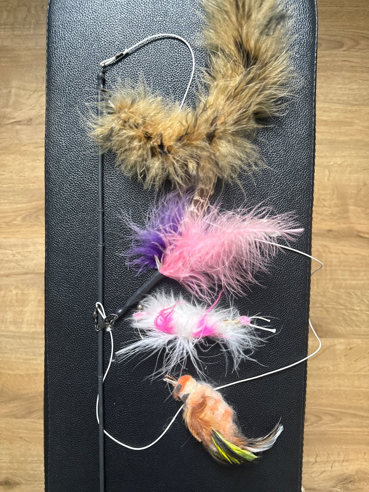 Tabby Tijger kattenhengel, incl. 4 speeltjes, Ophalen, Gebruikt, Speelhengel