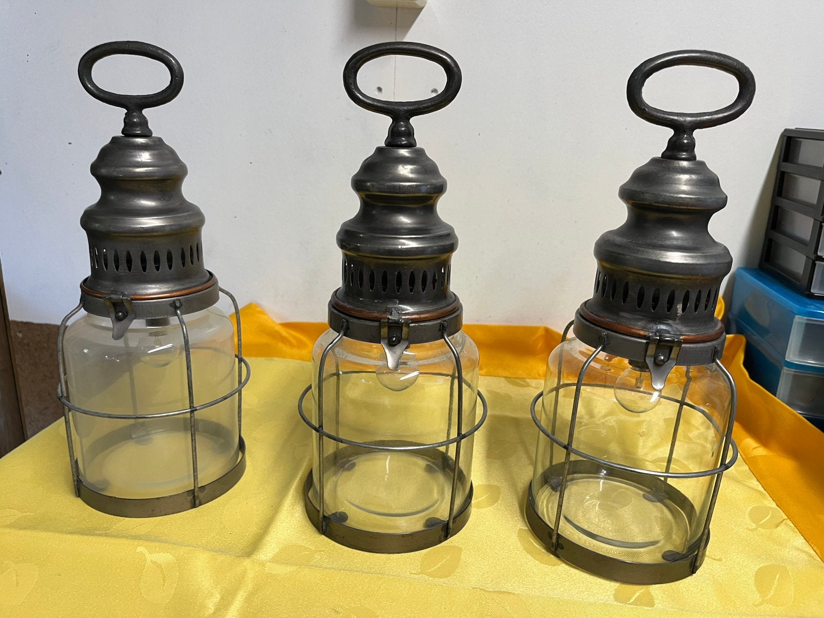 3 stuks Industriele led lantaren in een antieke stijl, Ophalen of Verzenden
